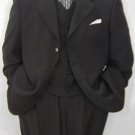 Luxurious High End UMO Collezion Men's 3-Button Super 150's Wool & Cashmere Solid Black