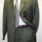 Solid Olive Green Business Suit Super 120's Wool