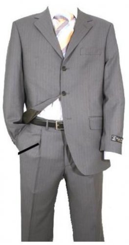 Light Gray Pinstripe Super 120's Wool