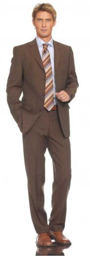 Modern Brown Super 120's Wool