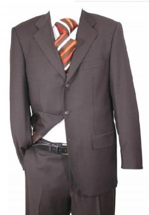 Charcoal Super 150 Wool 3-Button Flat Front Pants premeier quality italian fabric Suit