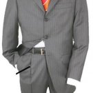 Charcoal Gray Pinstripe Super 120's Wool
