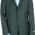 Super 120 Wool & Cashmere Charoal Gray & White Pinstripe premeier quality italian fabric Suit