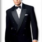 Solid Black Double Breasted Tuxedo Suit
