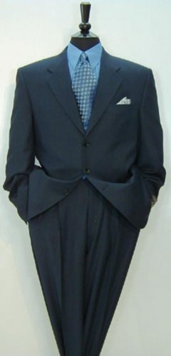 Luxurious High End 3-Button Super 150 Wool Solid Navy Blue premeier quality italian fabric Suit