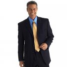 Mens Darkest Navy Blue Business Super 100's Wool Dress Suit