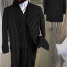 4 Buttons Jacket With Wide Leg Pants With Double Breasted Vest in 3 Colors