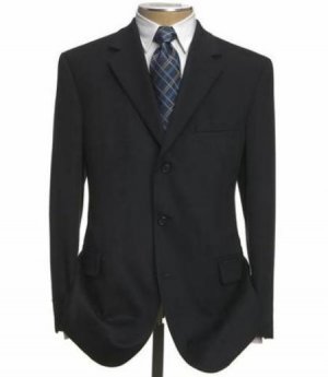 Black Super 100 Wool 3 Buttons Mens Dress Business Suits!