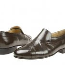 Brown Hand-pleated vamp slipon with center gore in kid skin upper. Genuine leather sole