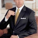Black Pinstripe Super 150's Wool premeier quality italian fabric Design