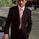 Stylish black striped suit is a men's business apparel essential in 2 or 3 Buttons