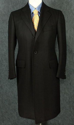 Luxurious Full-Length Black Cashmere and Wool Blend Over Coat
