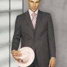 Beatiful Mens Gray Suit w/pink shadow pinstripe 3 Button Suits
