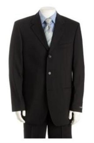 UMO Simple & Classy Solid Black Super 150's Wool & Cashmere Blend Back Side Vented