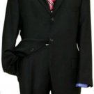 Black Super 150's Wool Men's Suits 3 Buttons Vented
