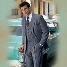 Men's Medium Gray 3 Piece Suit made from Super 150's Wool