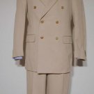 Tan Pure Virgin Wool Double Breasted Men's Suit