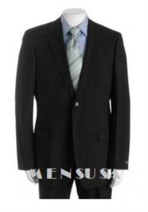 UMO Simple & Classy Solid Black Super 150's Wool 2 Button Style Back Side Vented