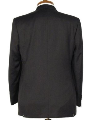 3 Button BLack Double Vented Super 120's Worsted Wool Suit