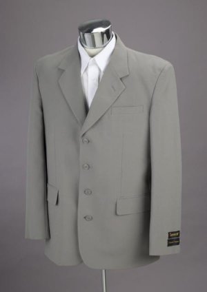 Brand New Light Gray 4 Buttons Mens Suit