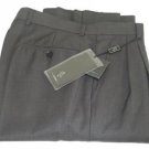 Mizzani Taup Pleated Super 120's Wool premeier quality italian fabric Dress Slacks
