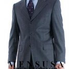 Charcoal Gray Pinstripe Super 150's Wool Men's Suit Side Vent