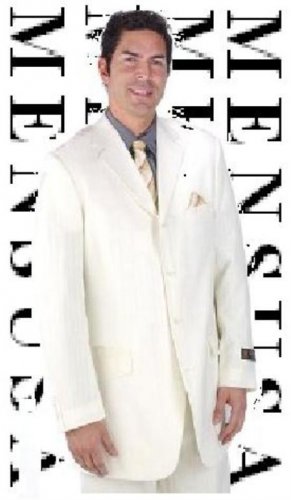 Men's Ivory Off White 4 Buttons Mens Dress Fashion Suits