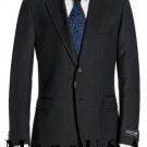 High Quality 2 Button Subtle Muted Conservative Navy Blue Pinstripe Super 140's Wool Suit