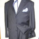 Mens Dress Pinstripe 3 Buttons Mens Business Soft & light Weight Fabric Suit