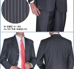 BLack & White Pinstripe 3 Buttons year-round weight