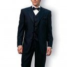 premeier quality italian fabric Designer Black Vested Tuxedo Super 150's Wool suit