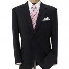 Men's 2 Button Liquid Black Super Wool Center Vent Dress Suit