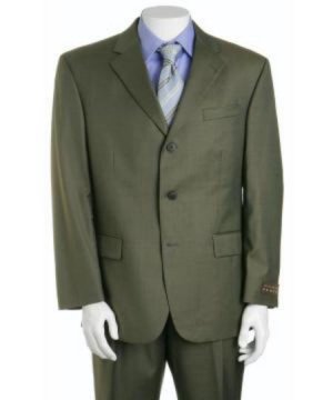 Forest Olive Green 3 Buttons Men's 3 button Busines Suits in Super 130's Marina Wool