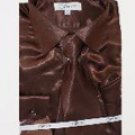 Mens Shiny Luxurious Shirt Dark Brown