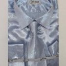Mens Shiny Luxurious Shirt Sky Blue