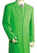 Mens Urban Styled Suit with Full Length Jacket Lime