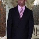 CLASSIC DOUBLE BREASTED SOLID COLOR BLACK MENS SUIT