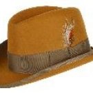 GODFATHER NEW MENS Gold 100% WOOL DRESS HAT