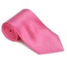 Azeleapink 100% Silk Solid Necktie With Handkerchief