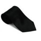 Black 100% Silk Solid Necktie With Handkerchief