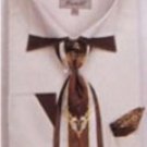 Mens Patched French Cuff Shirts with Cuff Links Ivory