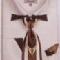 Mens Patched French Cuff Shirts with Cuff Links Ivory