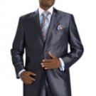Mens 2 Button Vented Jacket With Pleated Pant Executive Full Cut Suits Grey