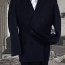 Mens Double Breasted Color Navy Blue Suit