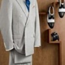 Mens Double Breasted Blue Seersucker Suit