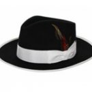 Men's Black & White Fedora Hat