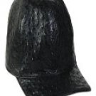 Los Altos Black Genuine Ostrich Baseball Hat