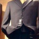 Black Ton On Ton Pinstripe Vested 3 Buttons Mens Suits Son Sale