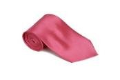Shockingpink 100% Silk Solid Necktie With Handkerchief