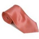 Apricotpink 100% Silk Solid Necktie With Handkerchief